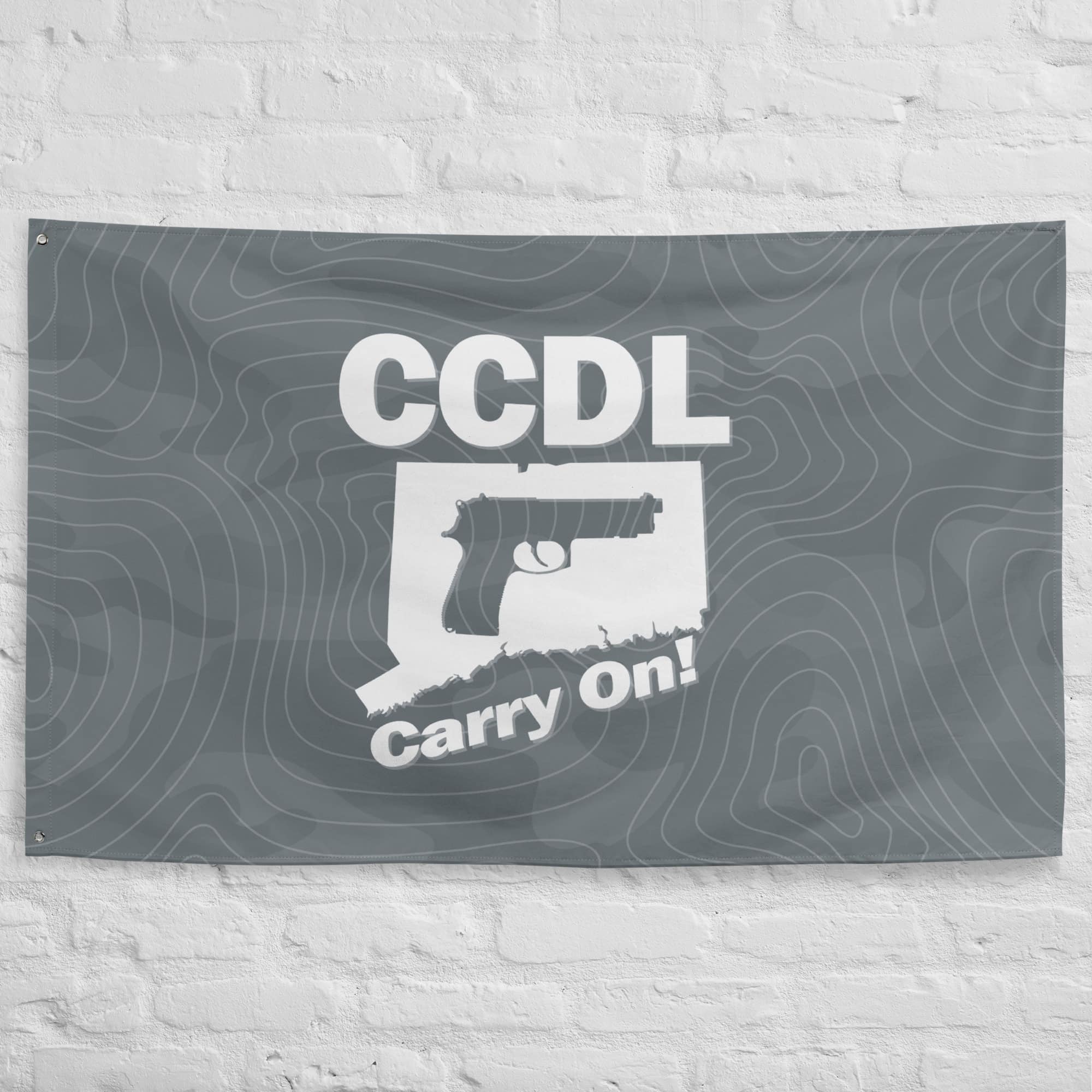 "Wolf Grey Topo" Flag