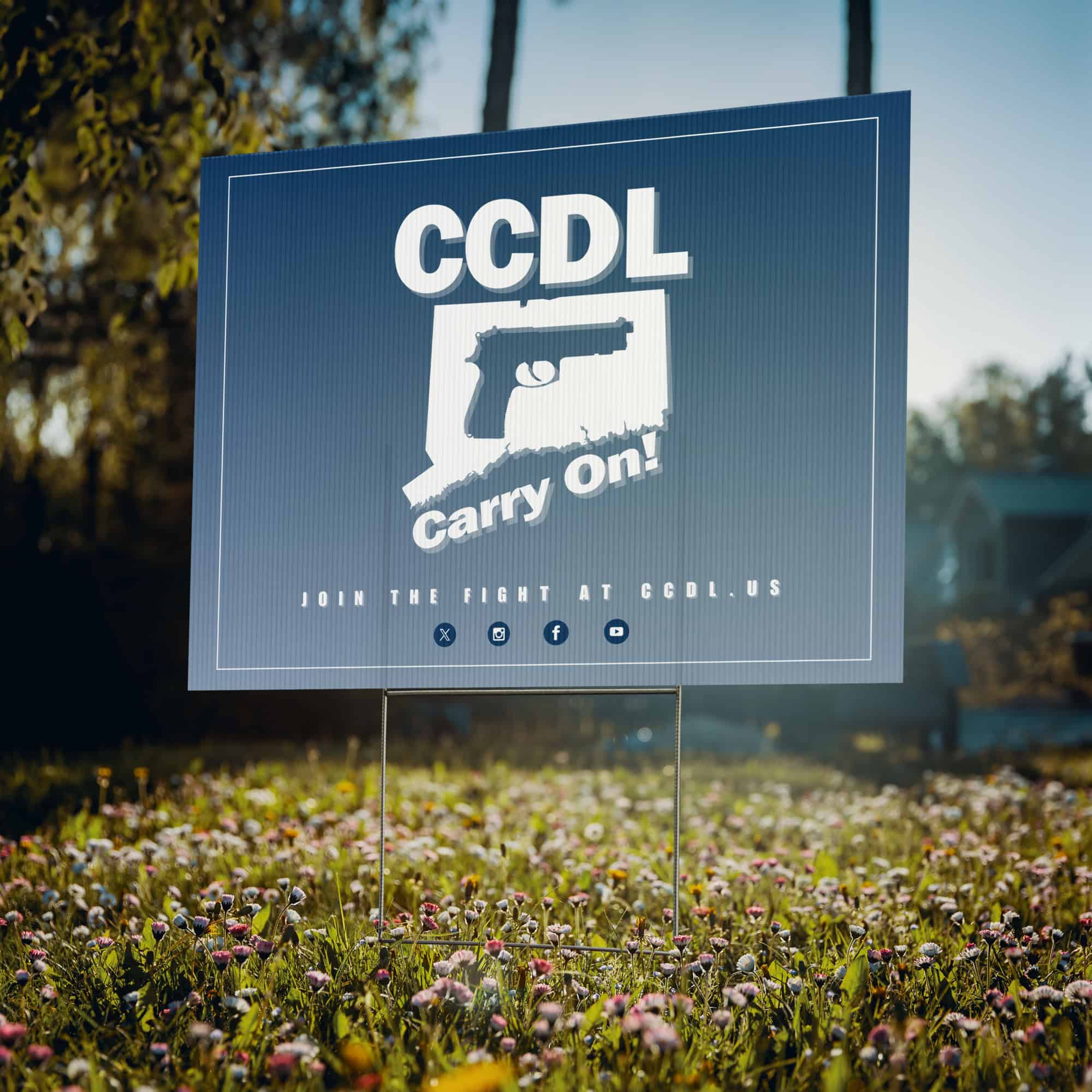 Old Glory Blue Lawn Sign - Image 2